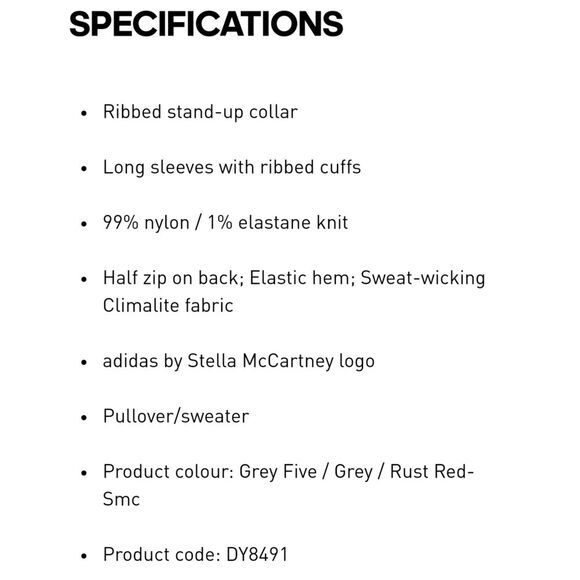 NWT|Adidas x Stella McCartney Run Outdoor Midlayer Long Sleeve Top, MEDI… - Picture 7 of 14